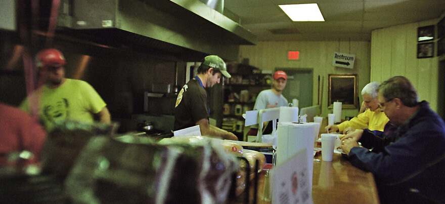 Inside the kitchen and counter, Gabby's Burgers & Fries