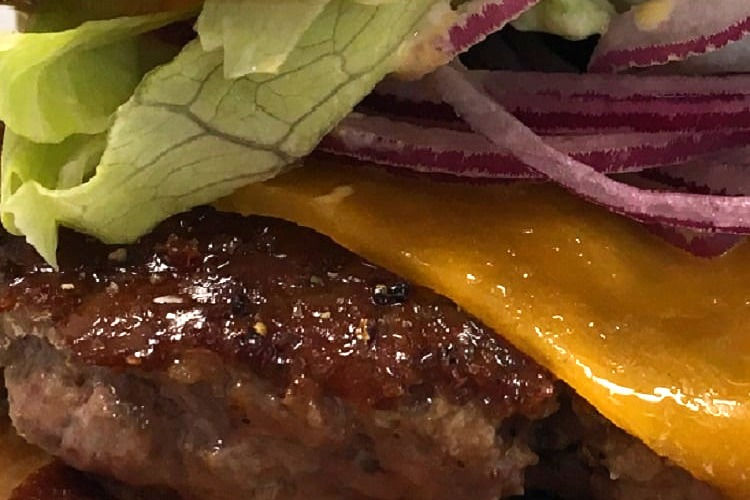 Close-up of a smash burger, Grillshack Fries & Burgers