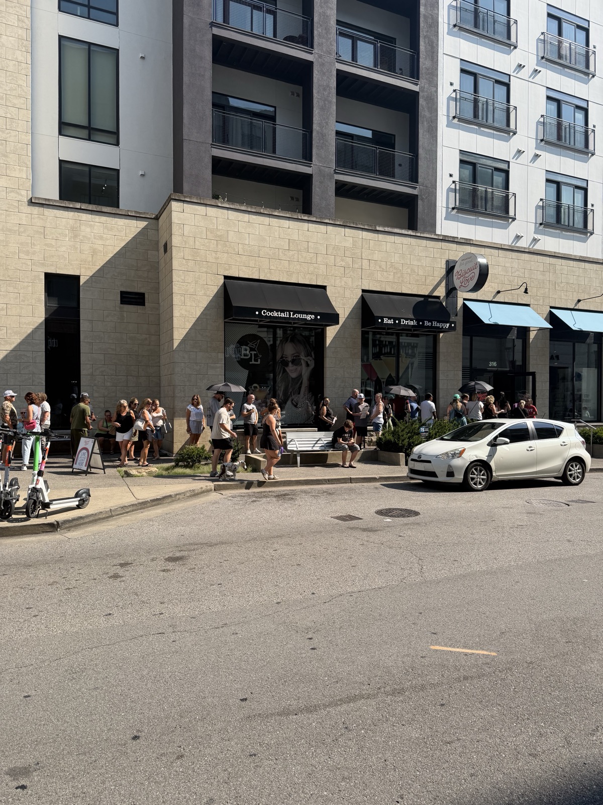Biscuit Love storefront and line, The Gulch, Nashville