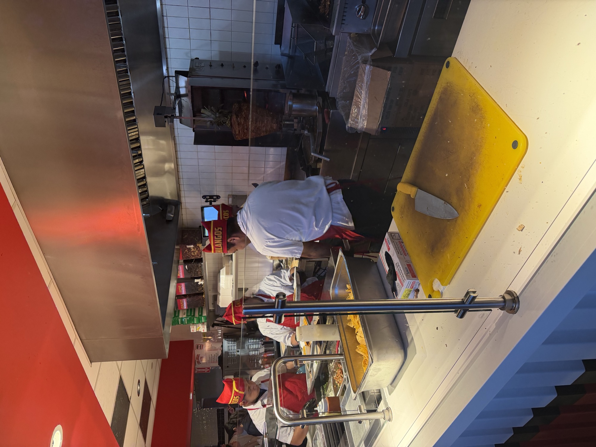Chilangos Tacos kitchen with the al pastor trompo, Nashville