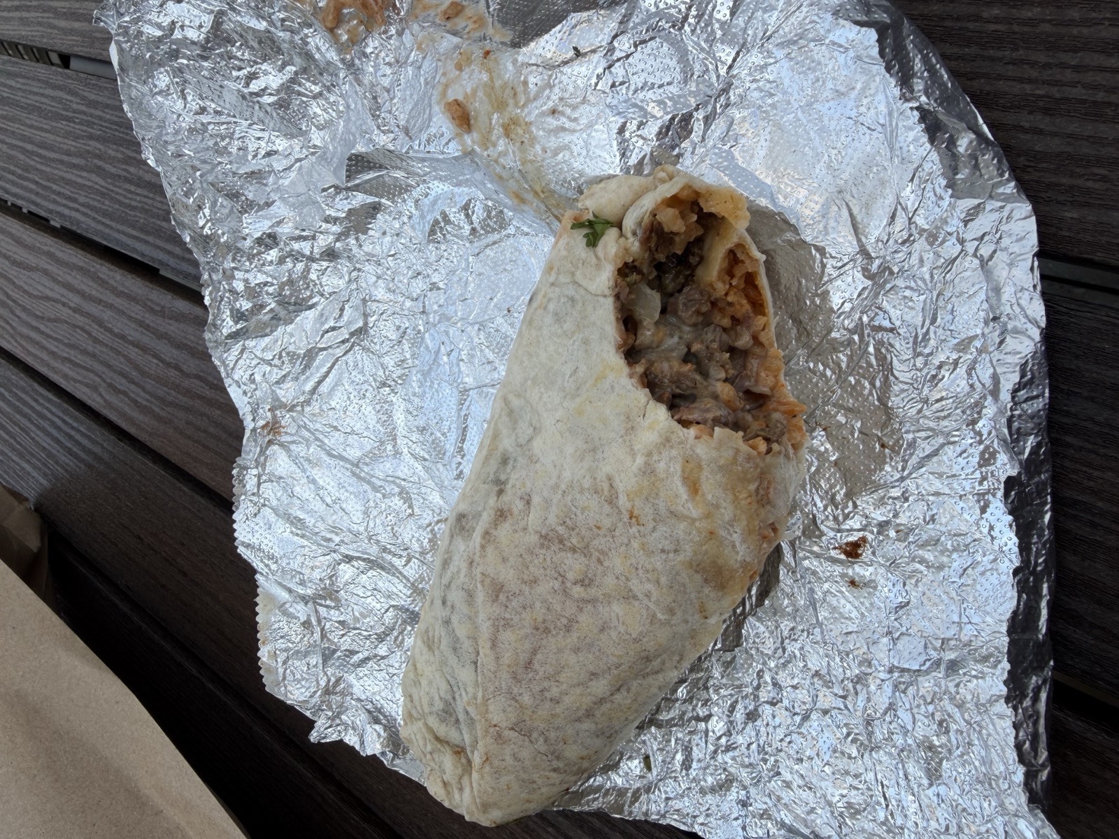 Sam's 12-inch steak burrito, The Chile Burrito Co.