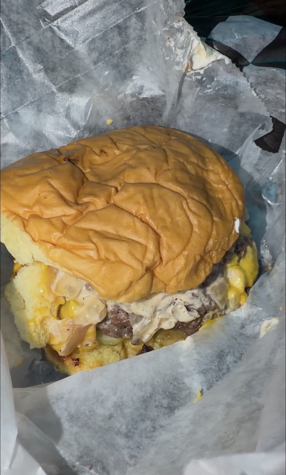 One of Sam's burgers, cross-section, Jack Brown's