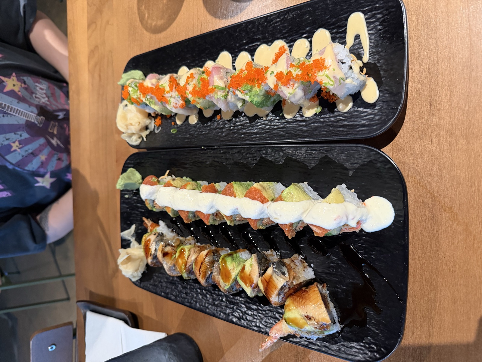Sam's order: Pink Lady, Tiger, and Dynamite rolls, Maru WeHo